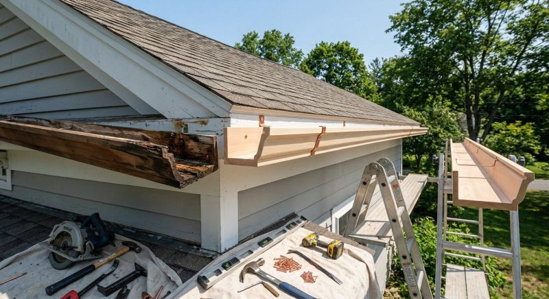 Wood Gutters Installation project example